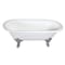Aqua Eden Clawfoot Bathtubs, 71.63 L, 31.5 W, White/Polished Chrome, Cast Iron VCTDE7232NL1 - alternate 1